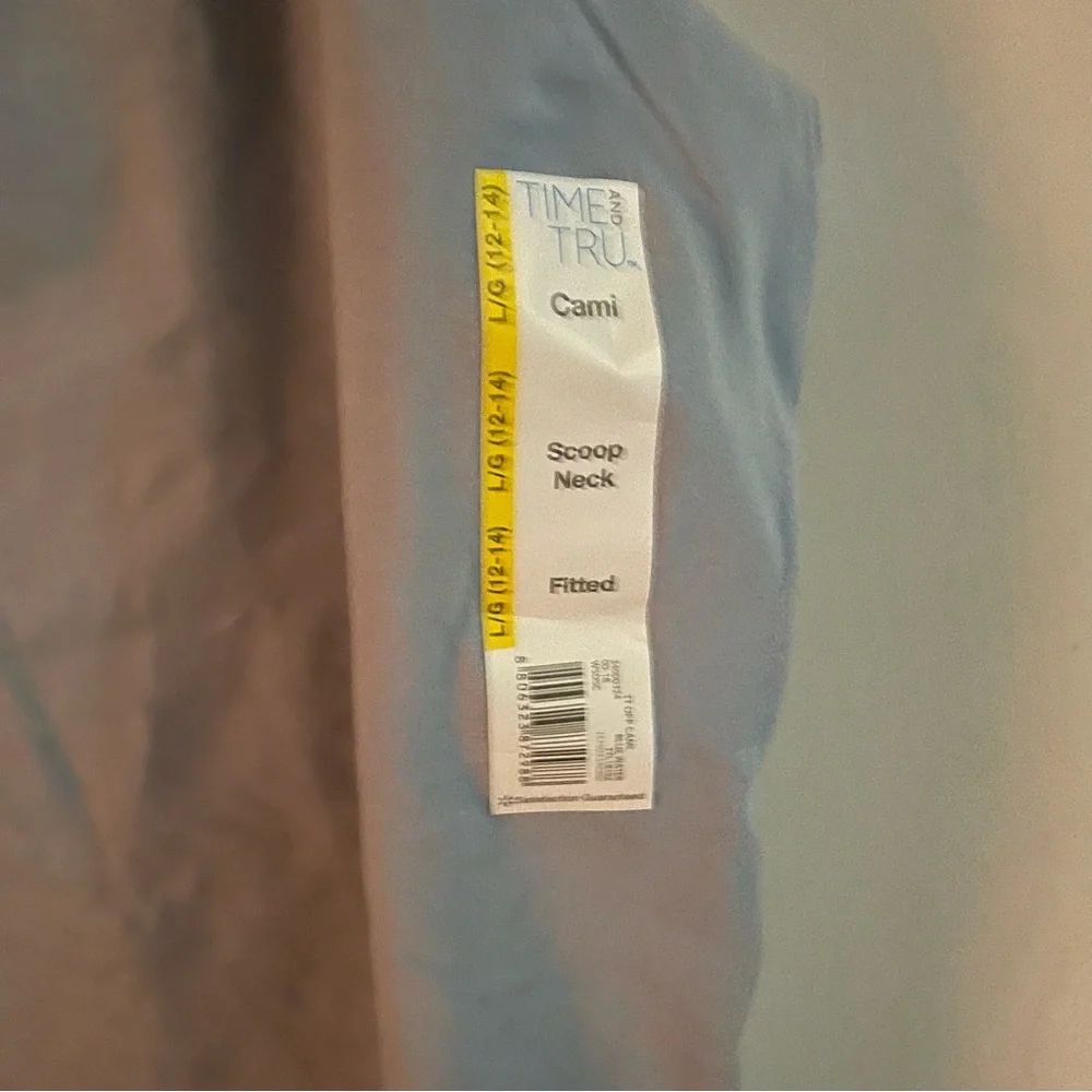 New Woman’s Sky Blue Time and Tru Minimalist Athletic Plain Cami Tank Top - Picture 3 of 9